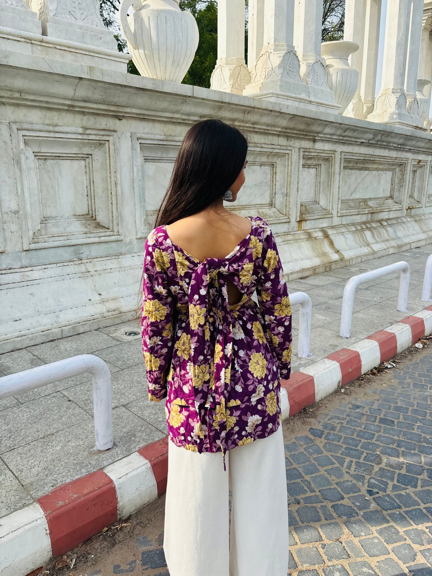 Nishaan Roohi Short Kurti Multicolor Floral Print Square Neck Flowy